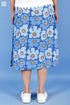 Cambric Cotton Blue Floral Wrap Skirt
