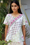 100% Cotton Slub Ivory Floral Top