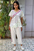 100% Cotton Slub Ivory Floral Top