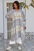 Mulmul Cotton Dove Grey Printed Caftan
