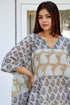 Mulmul Cotton Dove Grey Printed Caftan