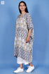 Mulmul Cotton Dove Grey Printed Caftan