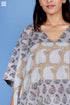 Mulmul Cotton Dove Grey Printed Caftan