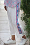 Cambric Cotton White Rose Pant in Block Print