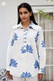 Cotton Slub Off White Blue Zoom Shirt / Top