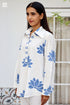 Cotton Slub Off White Blue Zoom Shirt / Top
