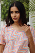 Cambric Cotton Short Top in Block Print