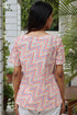 Cambric Cotton Short Top in Block Print
