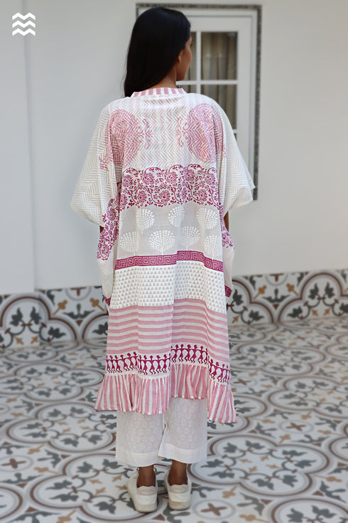 Mul Mul Cotton Pink Ivory Cher Caftan