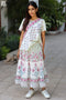 100% Mul Mul Cotton Off White Floral Skirt
