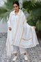 MulMul Cotton Off-White Block Printed Momo Wrap