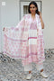 Mul Mul Cotton Off-White Block Printed Momo Wrap