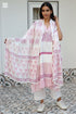 Mul Mul Cotton Off-White Block Printed Momo Wrap