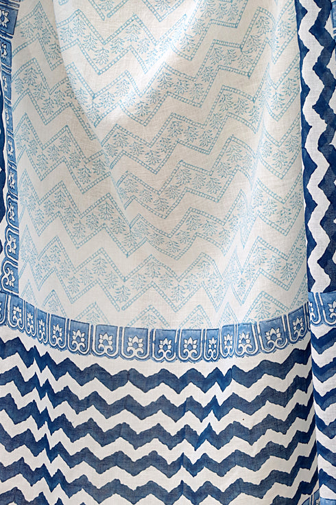 Mul Mul Cotton Momo Wrap in Block Print