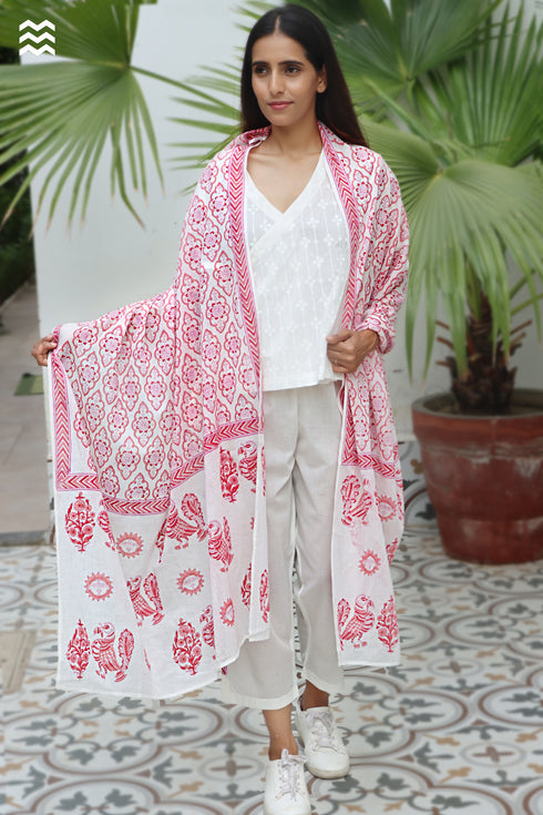 MulMul Cotton Momo Wrap in Block Print