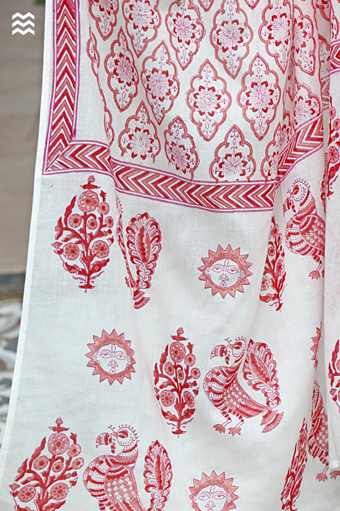 MulMul Cotton Momo Wrap in Block Print