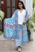 MulMul Cotton Aqua Blue Momo Wrap in Block Print