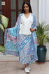 MulMul Cotton Aqua Blue Momo Wrap in Block Print