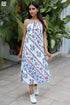 100% Cotton Slub Cotton Ivory Block Print Dress