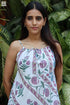 100% Cotton Slub Cotton Ivory Block Print Dress