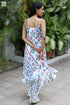 100% Cotton Slub Cotton Ivory Block Print Dress