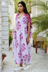 Mul Mul Cotton Long Dress in Block Print