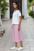 Cambric Cotton Wrap Skirt In Block Print
