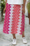 100% Cambric Cotton Magenta &Pink WRAP Skirt in Block Print