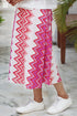 100% Cambric Cotton Magenta &Pink WRAP Skirt in Block Print