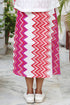 100% Cambric Cotton Magenta &Pink WRAP Skirt in Block Print