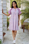 Mul Mul Cotton Dress in Block Print