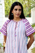 Mul Mul Cotton Dress in Block Print