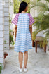 Mul Mul Cotton Dress in Block Print