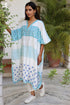 Mul Mul Cotton Caftan in Block Print