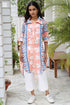 Mul Mul Cotton Long Boyfriend Shirt in Block Print