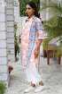 Mul Mul Cotton Long Boyfriend Shirt in Block Print