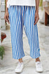 Cambric Cotton Rose Pant in Stripe Print