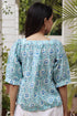 Cambric Cotton Short Top in Block Print