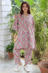 Cambric Cotton Co-Ord Set In Floral Block Print