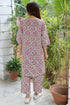 Cambric Cotton Co-Ord Set In Floral Block Print
