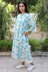Slub Cotton Long Top in Floral Block Print