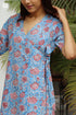 Cambric Cotton Wrap Dress in Block Print