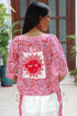 MulMul Cotton White & Red LINY Top in Block Print