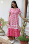 MulMul Cotton Watermelon Red MIRANDA Dress in Block Print