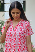 MulMul Cotton Watermelon Red MIRANDA Dress in Block Print