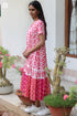 MulMul Cotton Watermelon Red MIRANDA Dress in Block Print
