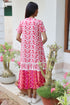 MulMul Cotton Watermelon Red MIRANDA Dress in Block Print
