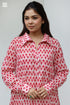 Mul Mul Cotton Long Boyfriend Shirt in Block Print