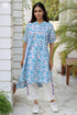 Slub Cotton Nehru Flare Top in Block Print