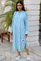 Mul Mul Cotton Long Pierot Dress in Block Print